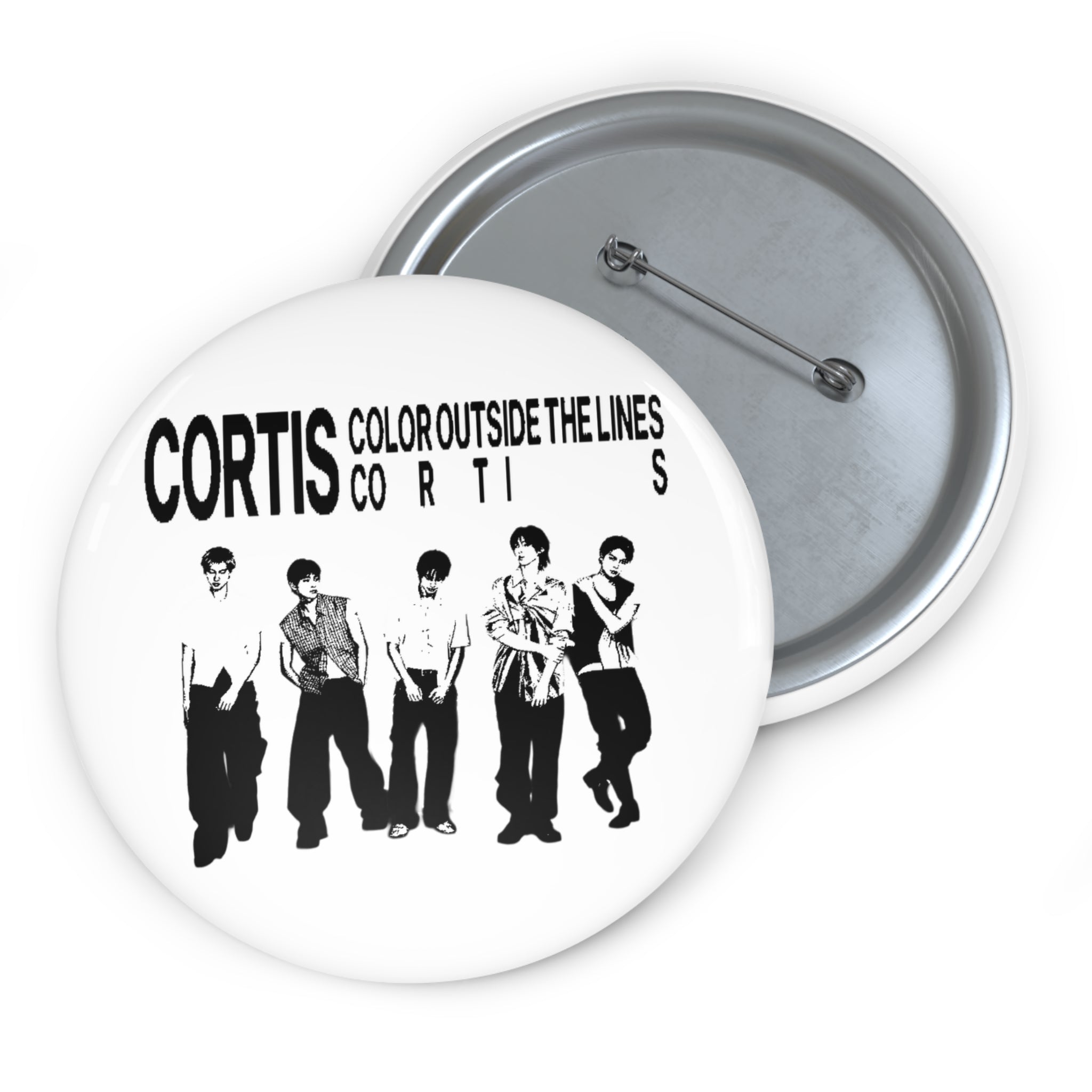 Band Photo Pin Button — 'Color Outside the Lines' Retro Fan Badge