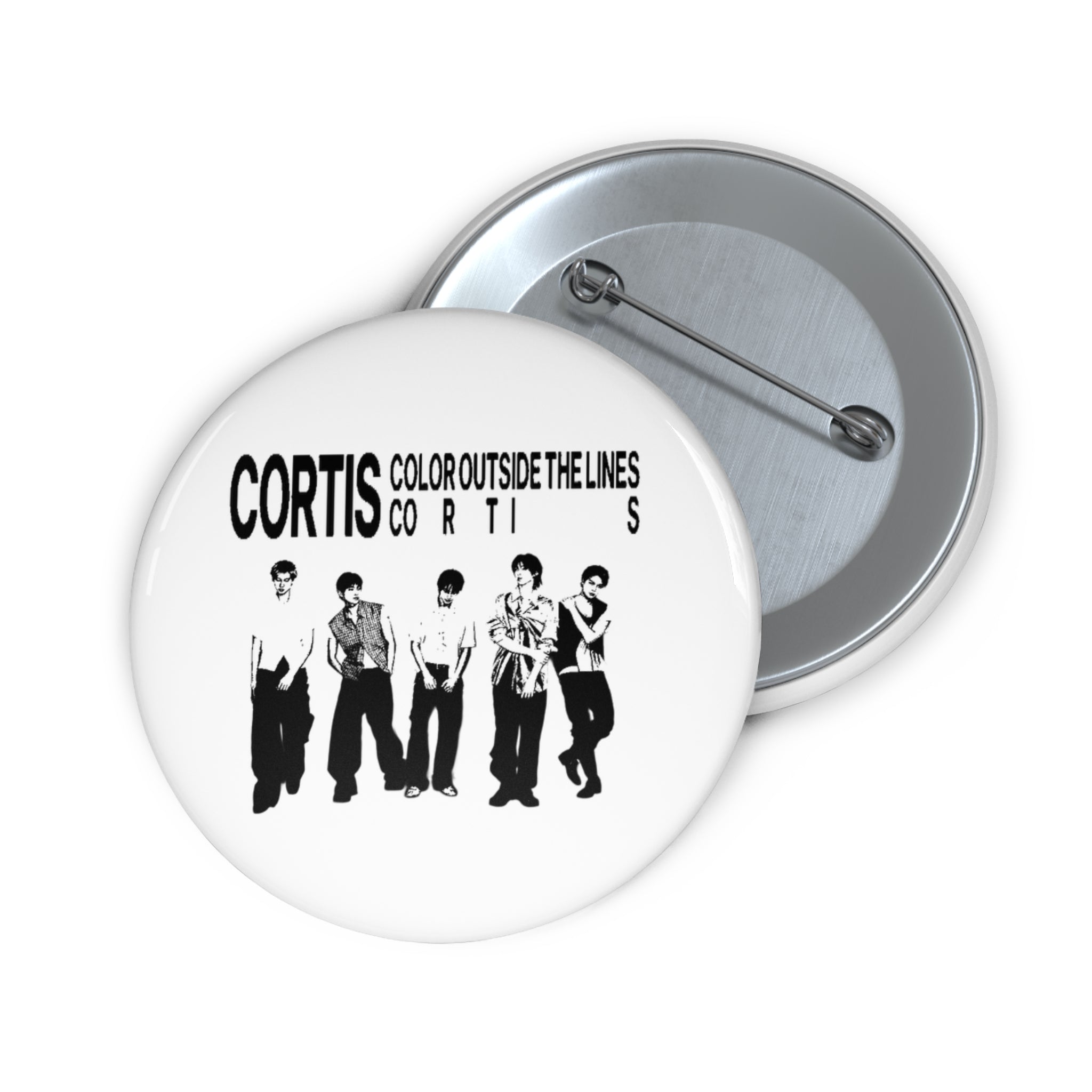 Band Photo Pin Button — 'Color Outside the Lines' Retro Fan Badge