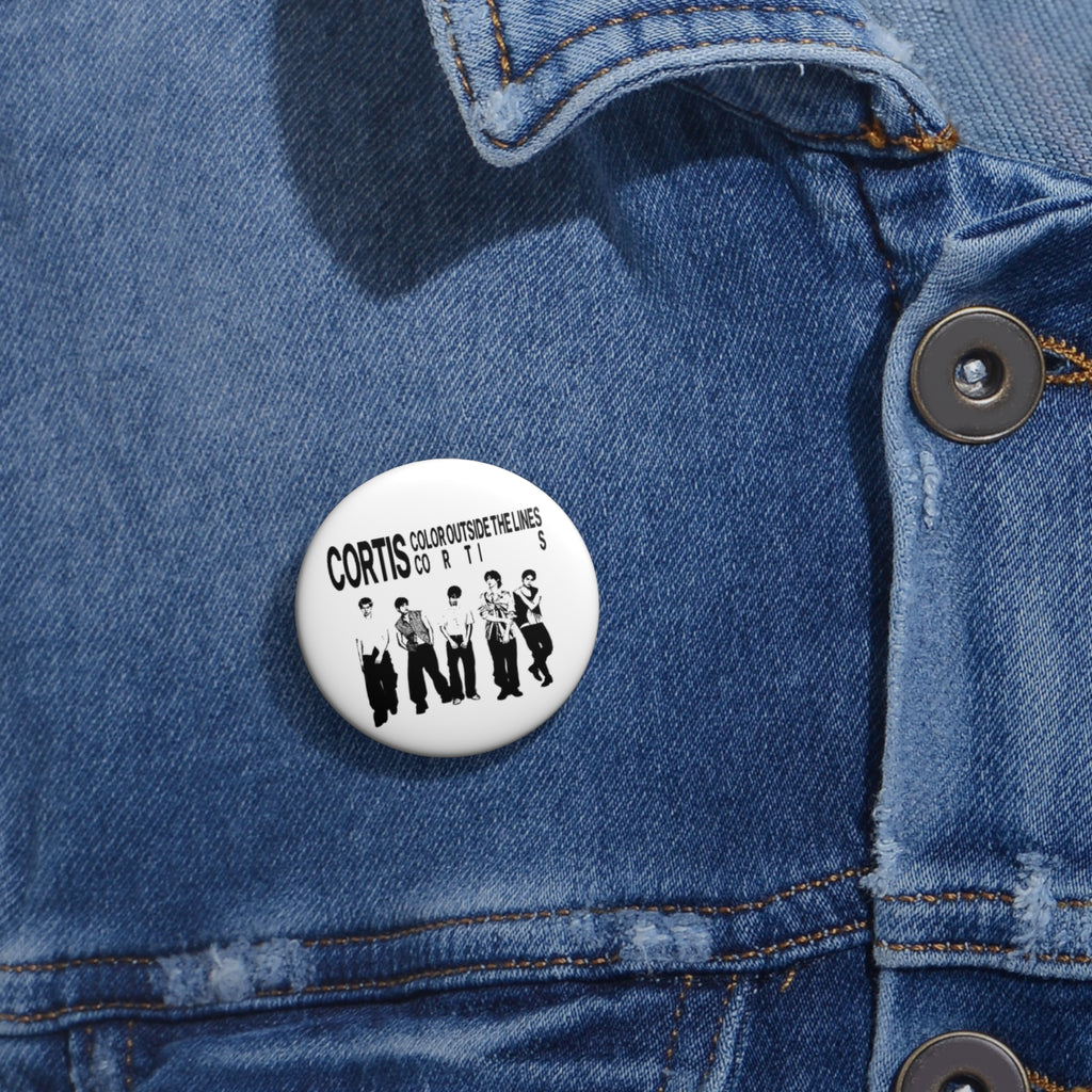 Band Photo Pin Button — 'Color Outside the Lines' Retro Fan Badge
