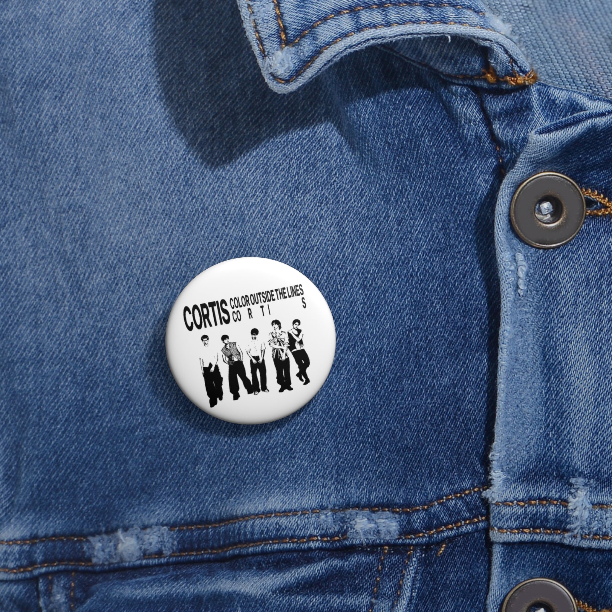 Band Photo Pin Button — 'Color Outside the Lines' Retro Fan Badge