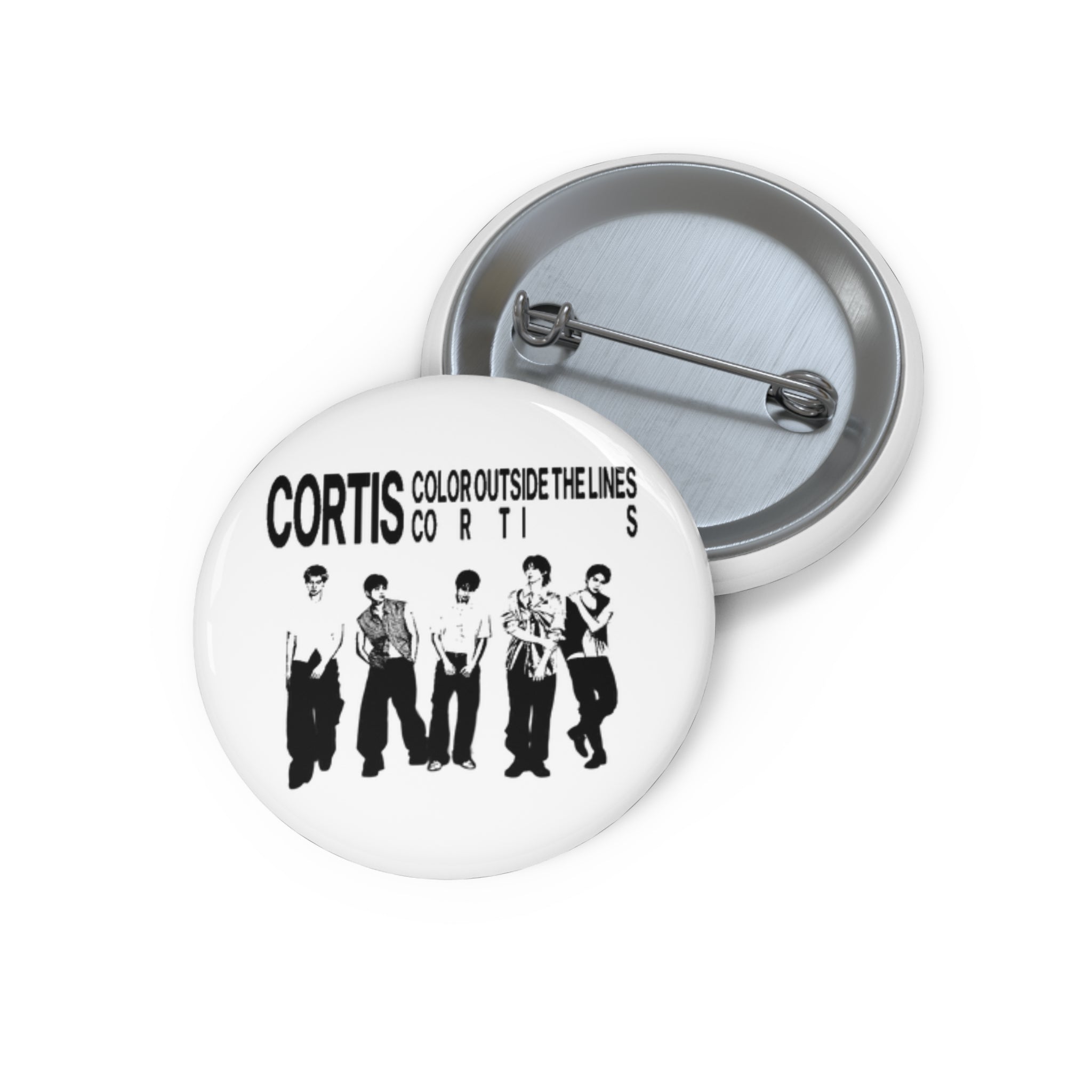 Band Photo Pin Button — 'Color Outside the Lines' Retro Fan Badge