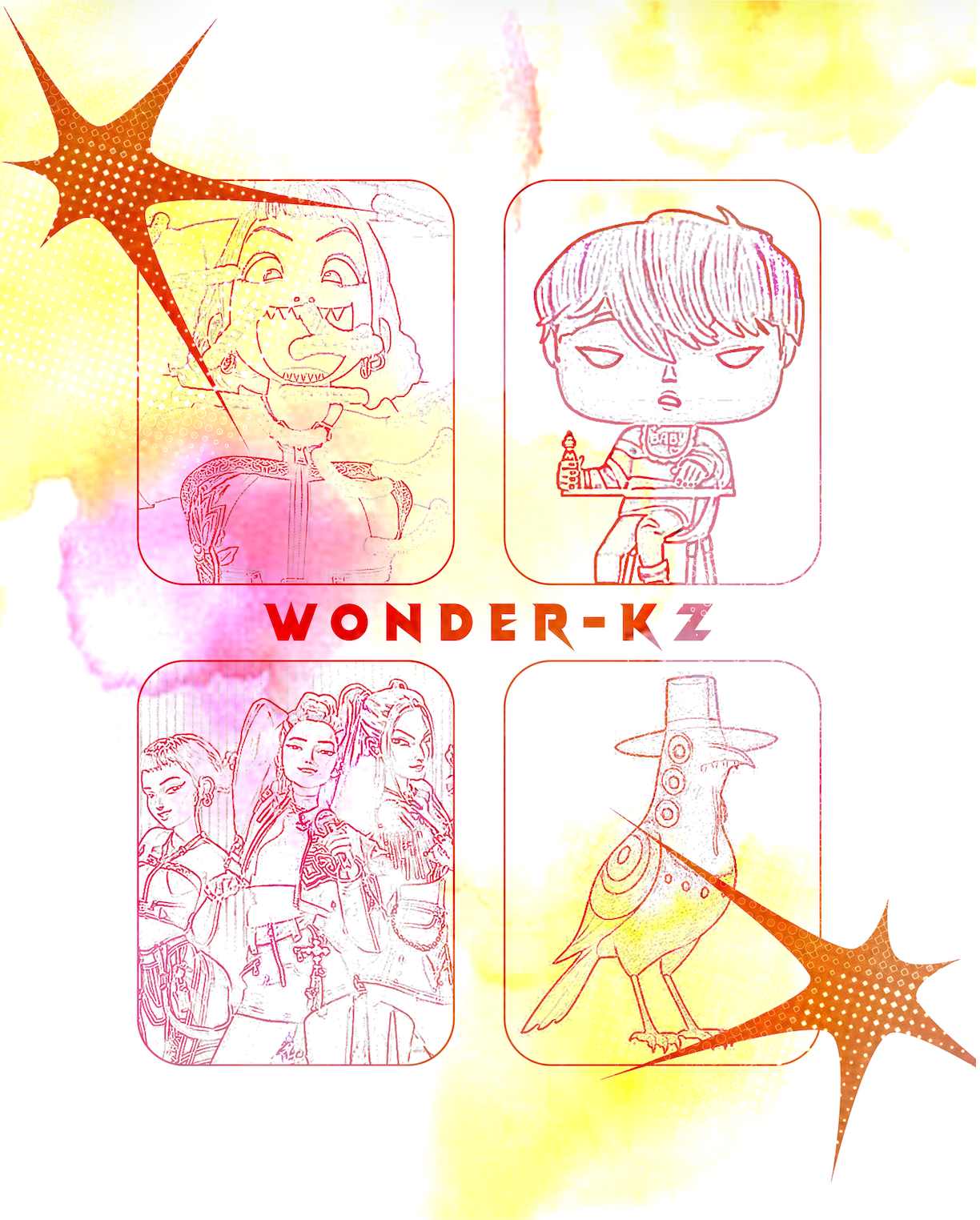 KPOP Demon Hunters Unofficial Coloring Book